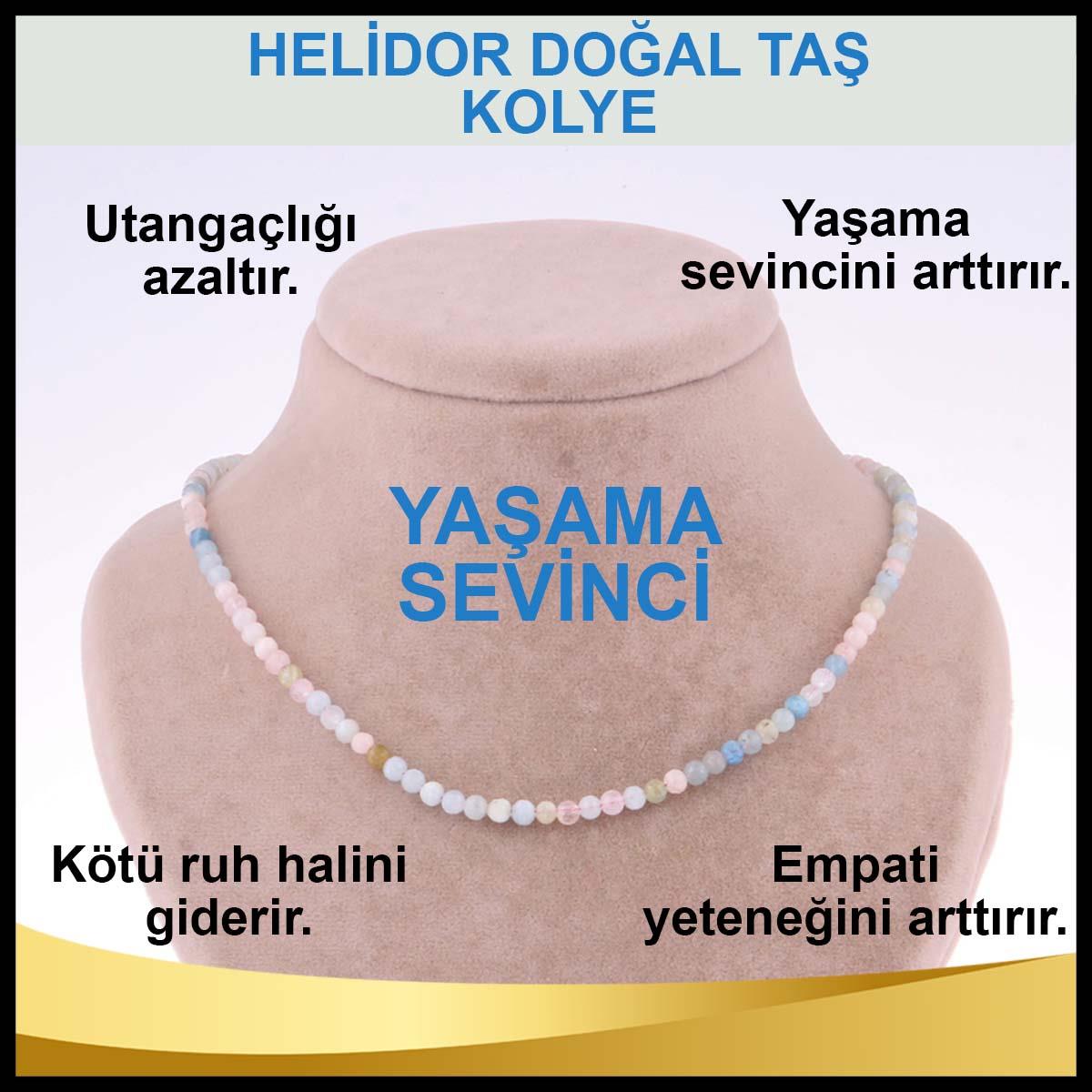 SERTİFİKALI Helidor  Orjinal ( Taşlar) Doğaltaş Kolye 3 mm - M404