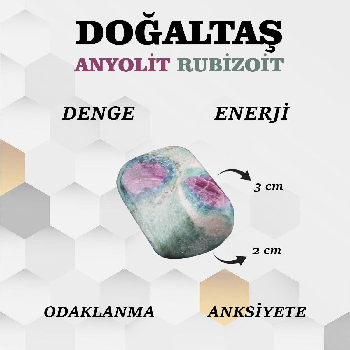 SERTİFİKALI Anyolit Rubizoit  Orjinal ( Taşlar) Doğaltaş D014