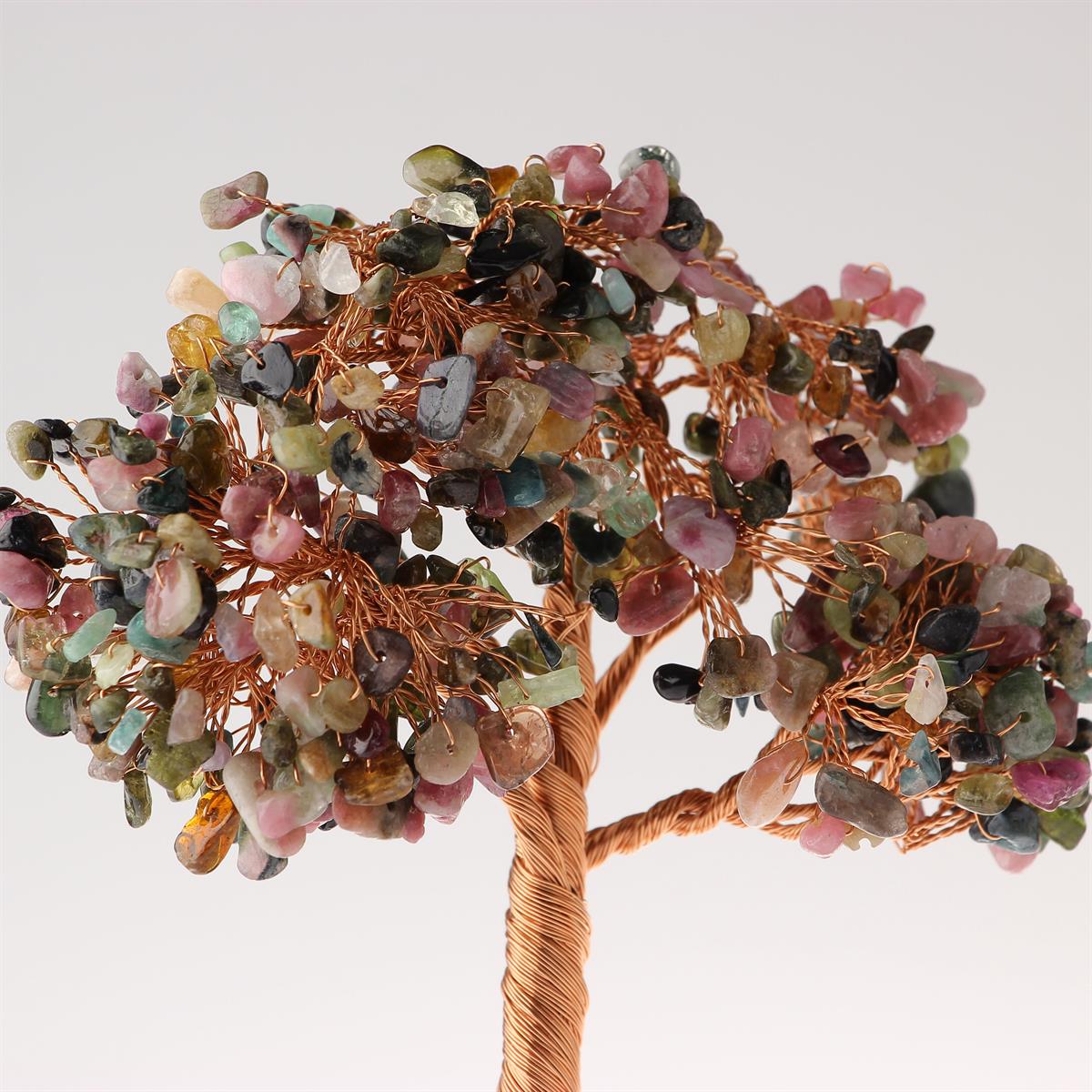 SERTİFİKALI Turmalin, Pembe Kuvars  Orjinal ( Taşlar) Doğaltaş Ağaç 19x9 cm, D023