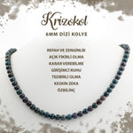 SERTİFİKALI Krizokol 6 mm Dizi Doğal Taş Kolye