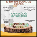 SERTİFİKALI Krizopras  Orjinal ( Taşlar) Doğaltaş Bileklik 6 mm - B831
