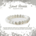 SERTİFİKALI Selenit 8mm Doğal Taş Bileklik