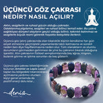 SERTİFİKALI Üçüncü Göz Çakrası Doğal Taş Geniş Kesim Bileklik