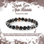 SERTİFİKALI Siyah Göz Akik 8mm Doğal Taş Bileklik