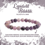SERTİFİKALI Lepidolit 8mm Doğal Taş Bileklik