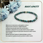 SERTİFİKALI Mavi Apatit  Orjinal ( Taşlar) Doğaltaş Bileklik 6mm B094