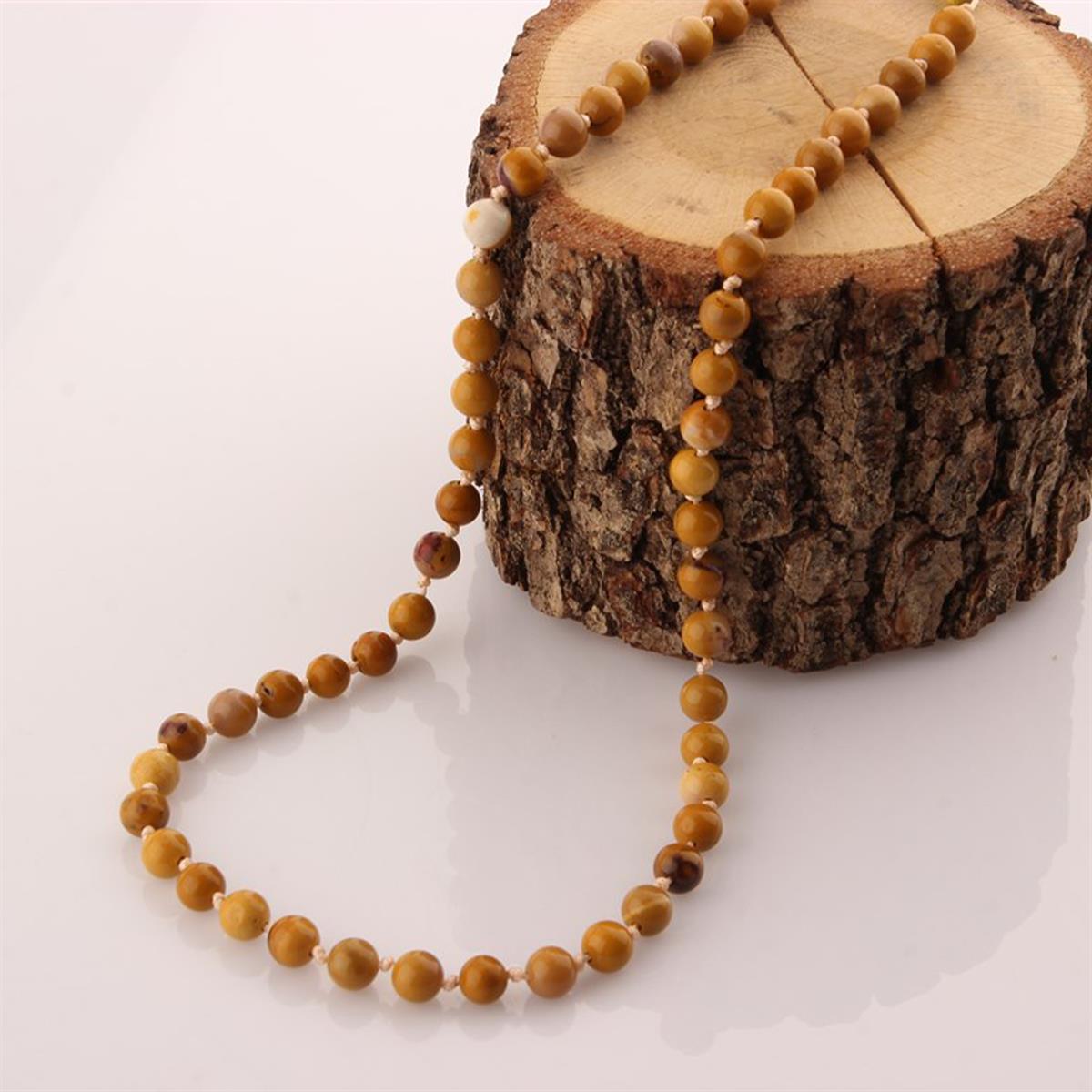 SERTİFİKALI Jasper  Orjinal ( Taşlar) Doğaltaş Kolye 6 mm, M165