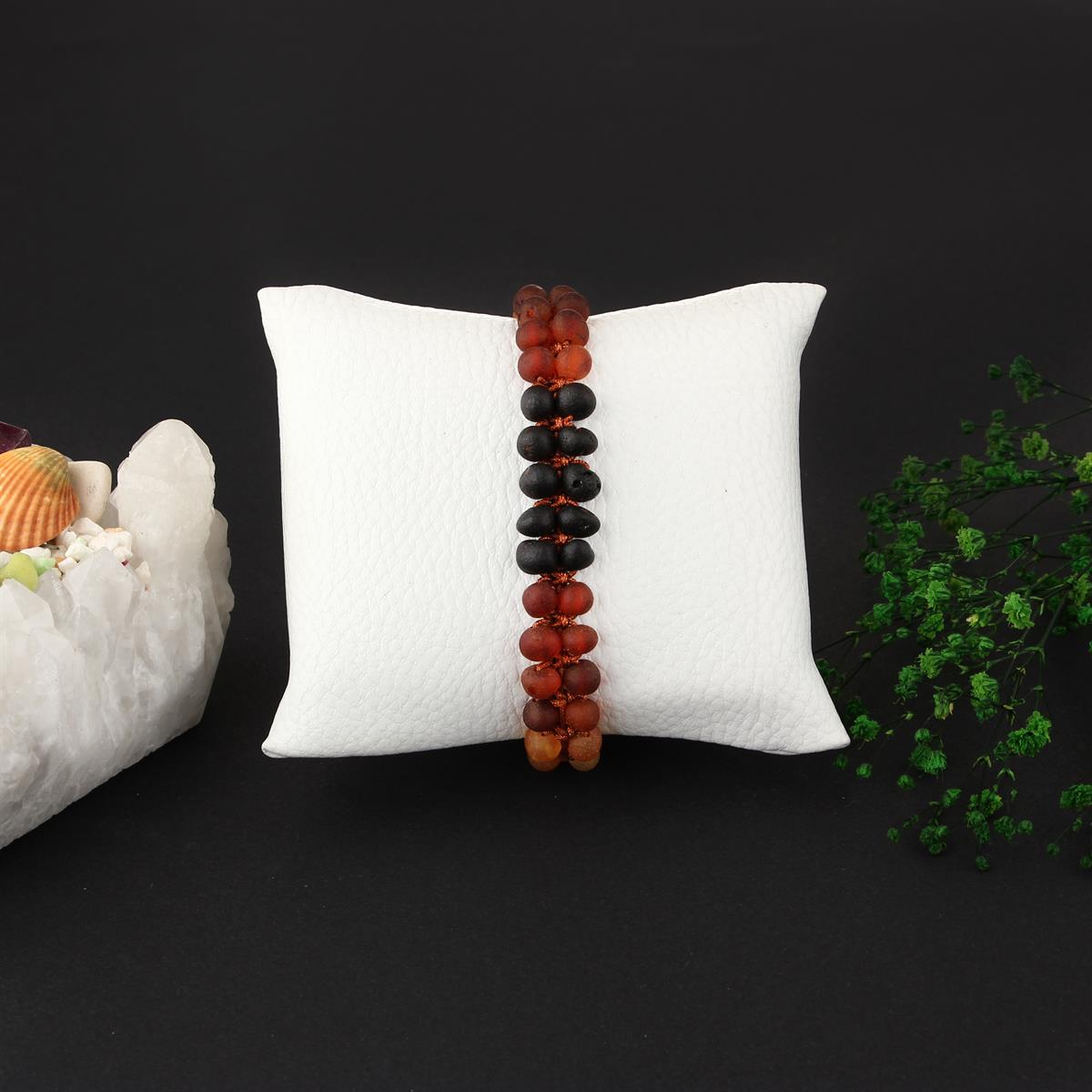 SERTİFİKALI Mat Kehribar  Orjinal ( Taşlar) Doğaltaş Bileklik 6 mm, B897