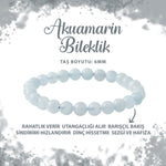 SERTİFİKALI Akuamarin 6mm Doğal Taş Bileklik