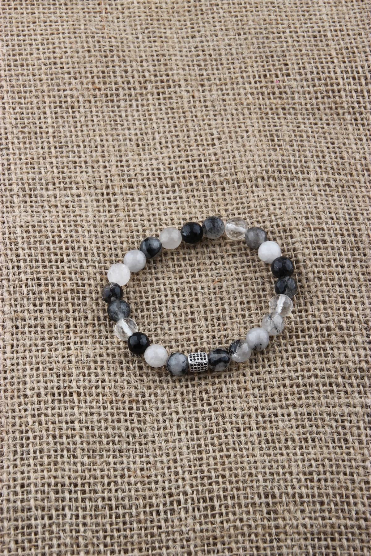SERTİFİKALI RUTİLLİ KUVARS  Orjinal ( Taşlar) Doğaltaş BİLEKLİK 8 MM