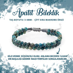SERTİFİKALI Mavi Apatit 3-4mm Çift Sıra Doğal Taş Bileklik