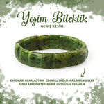 SERTİFİKALI Yeşim Doğal Taş Balık Sırtı Geniş Kesim Bileklik