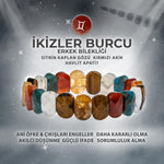 SERTİFİKALI İkizler Burcu Doğal Taş Geniş Kesim Erkek Bileklik