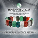 SERTİFİKALI Başak Burcu Doğal Taş Geniş Kesim Erkek Bileklik