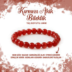 SERTİFİKALI Kırmızı Akik 8mm Doğal Taş Bileklik