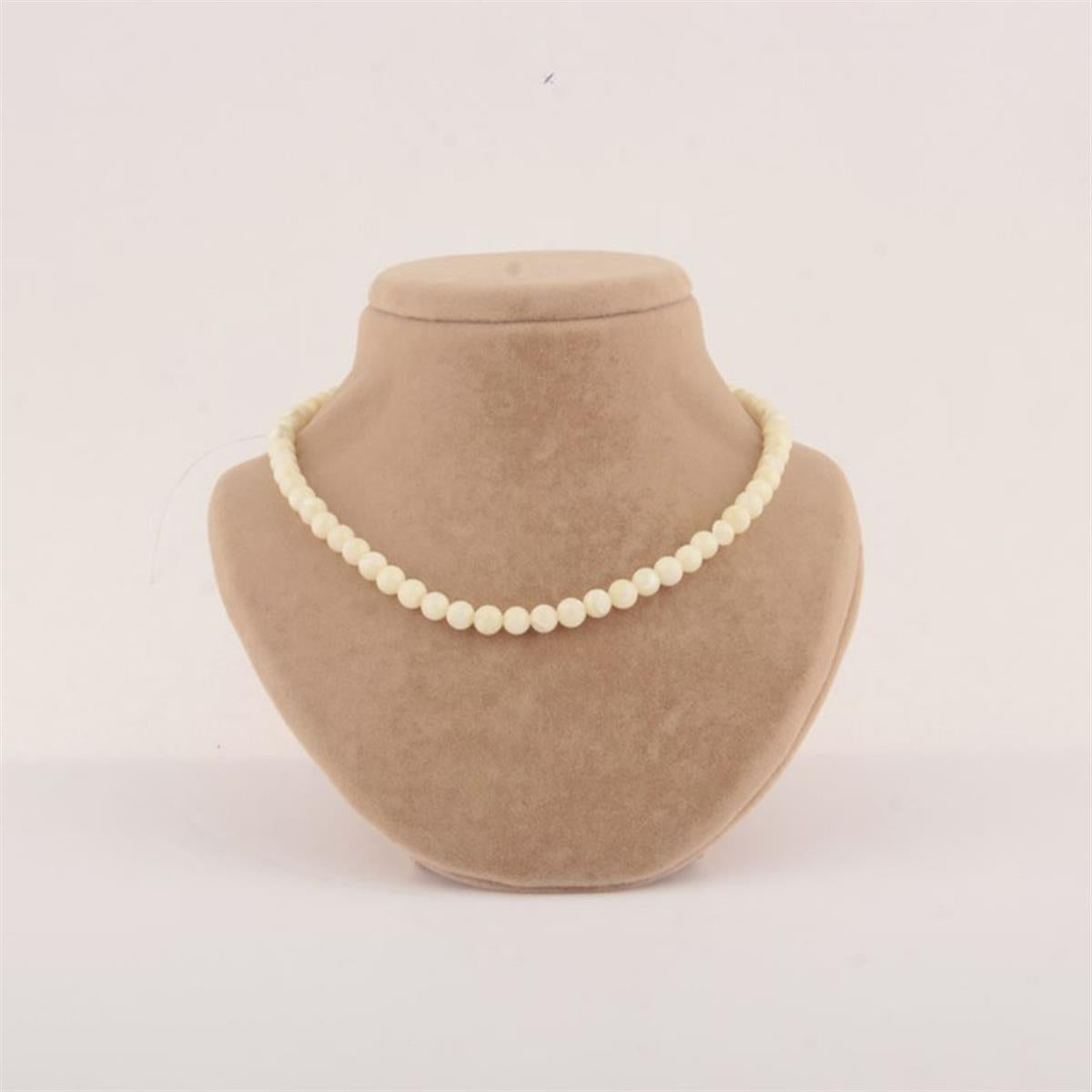 SERTİFİKALI Sedef  Orjinal ( Taşlar) Doğaltaş Kolye 6 mm, M290