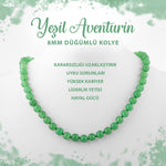 SERTİFİKALI Yeşil Aventurin 8 mm Düğümlü Doğal Taş Kolye