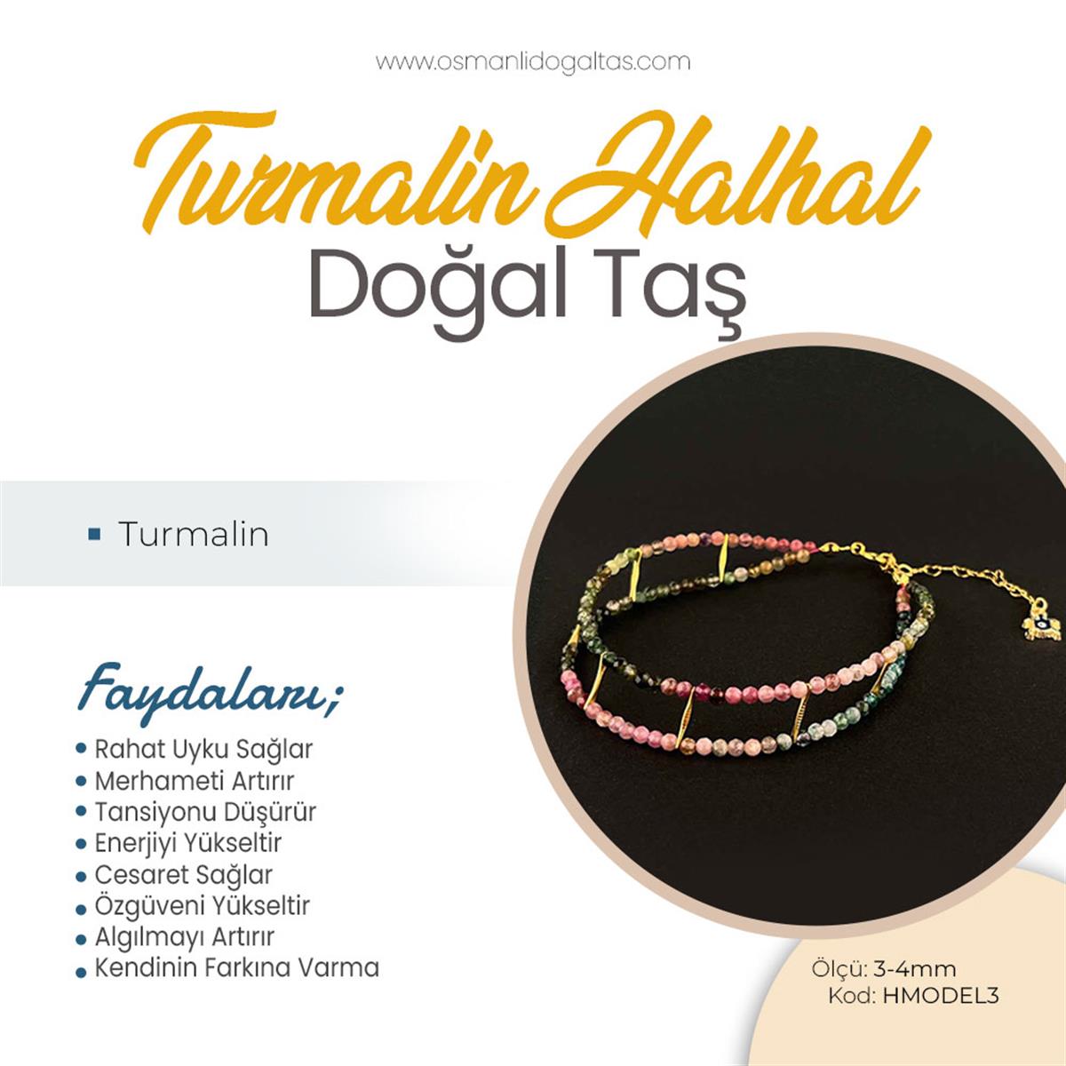 SERTİFİKALI Turmalin  Orjinal ( Taşlar) Doğaltaş Halhal 3-4 mm, B953