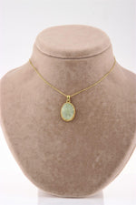 SERTİFİKALI Prehnit  Orjinal ( Taşlar) Doğaltaş Kolye Ucu Gümüş Zincirle Dahil