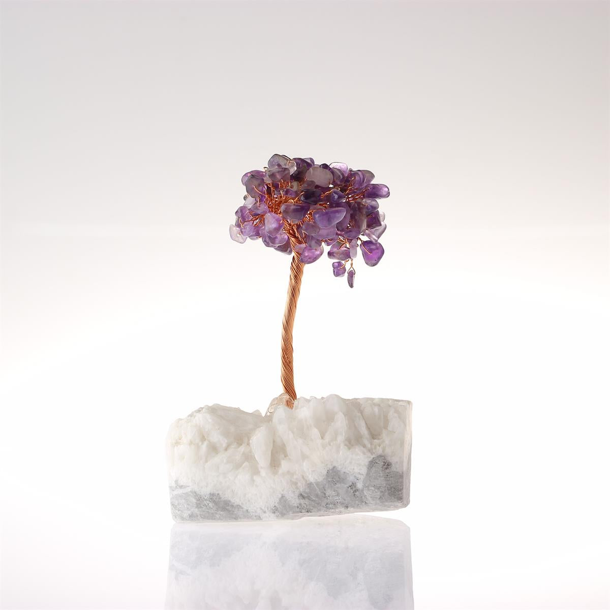 SERTİFİKALI Ametist, Kristal Kuvars  Orjinal ( Taşlar) Doğaltaş Ağaç 12x7 cm, D021