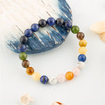 Başarı Doğal Taş Bileklik Sodalit Lapis Akik Dumanlı Kuvars K. Gözü Pembe kuvars Kalsit Yeşim 8mm