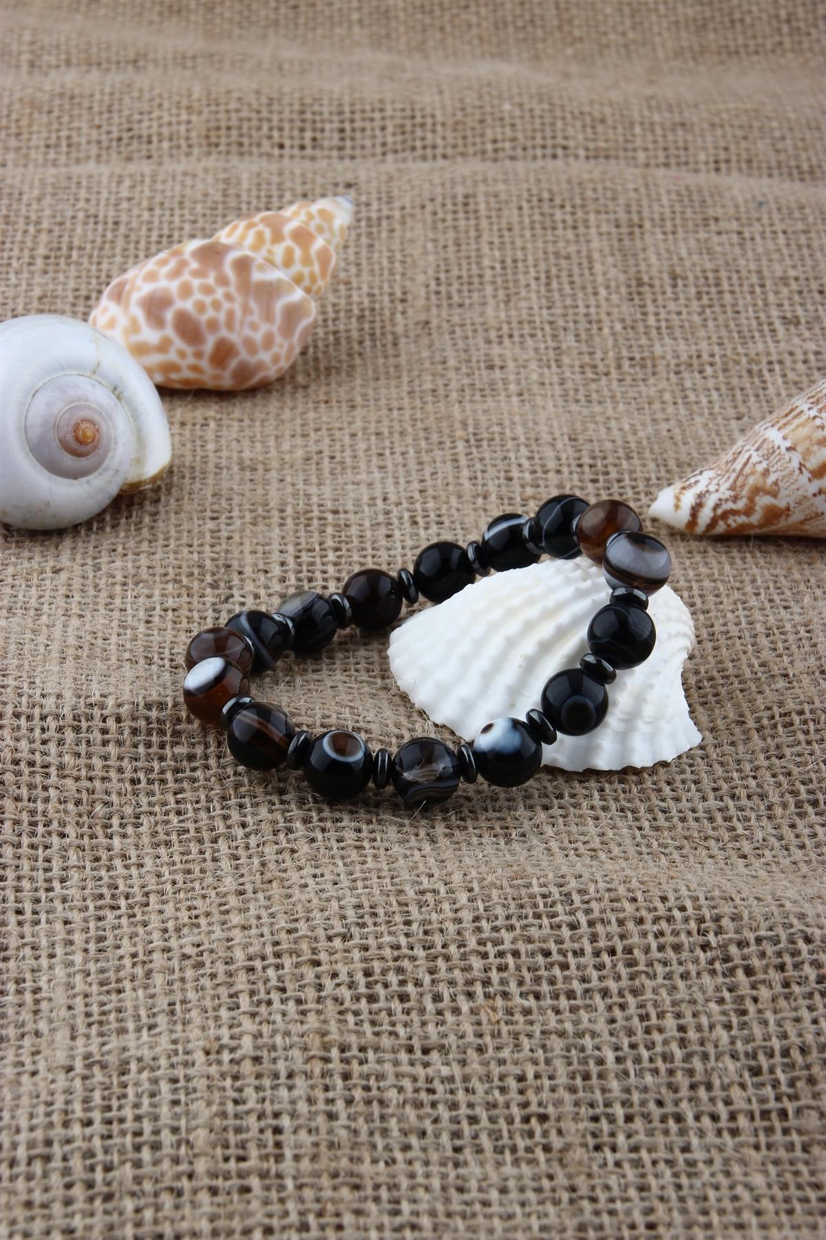 SERTİFİKALI SİYAH GÖZ AKİK BİLEKLİK 8 MM