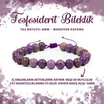 SERTİFİKALI Fosfosiderit 8mm Merdiven Kapama Doğal Taş Bileklik