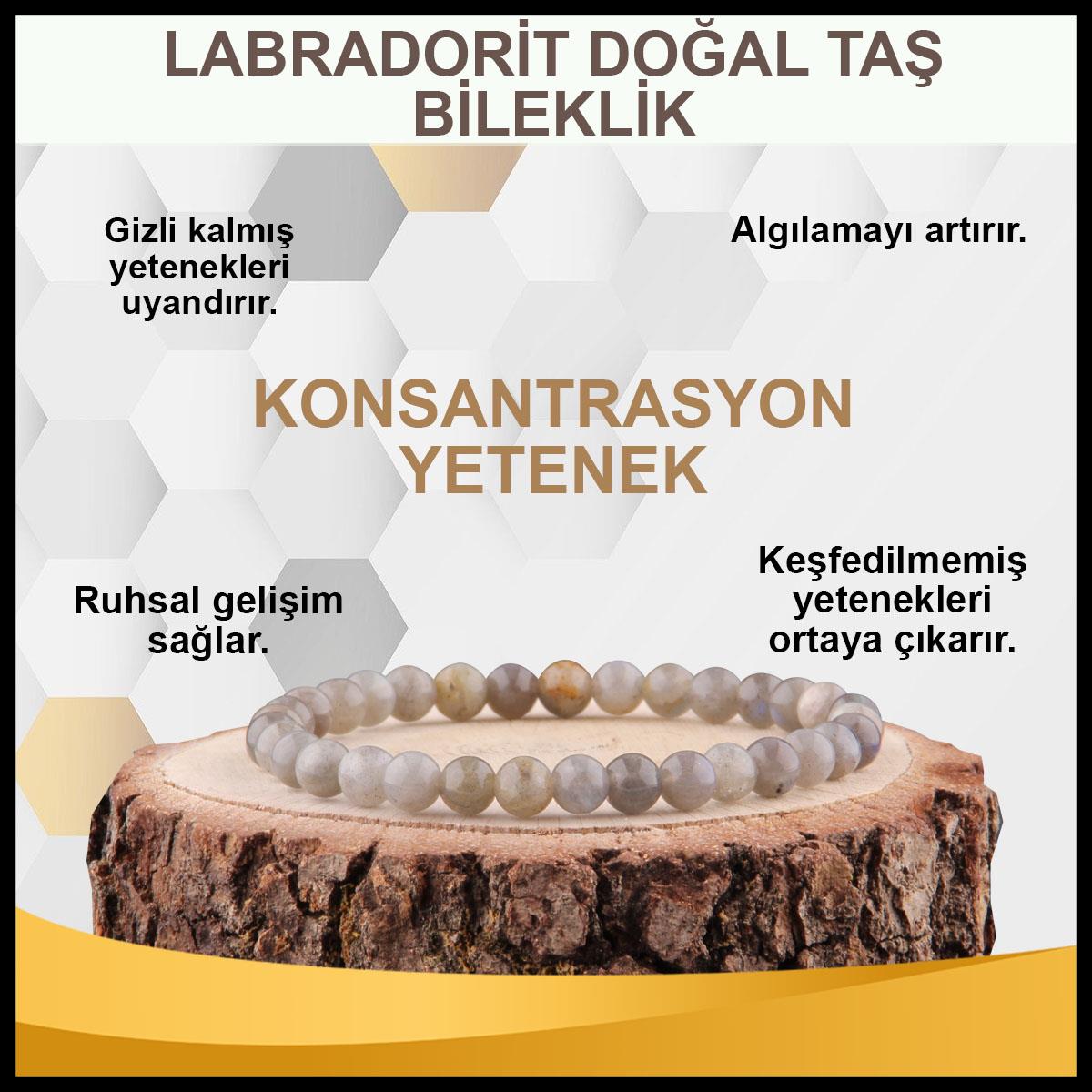 SERTİFİKALI Labradorit  Orjinal ( Taşlar) Doğaltaş Bileklik 6 mm - B832
