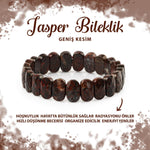 SERTİFİKALI Jasper Doğal Taş Geniş Kesim Bileklik