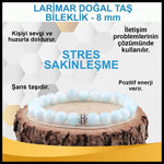 SERTİFİKALI LARİMAR  Orjinal ( Taşlar) Doğaltaş BİLEKLİK 8 MM