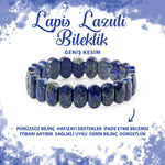 SERTİFİKALI Lapis Lazuli Doğal Taş Geniş Kesim Bileklik