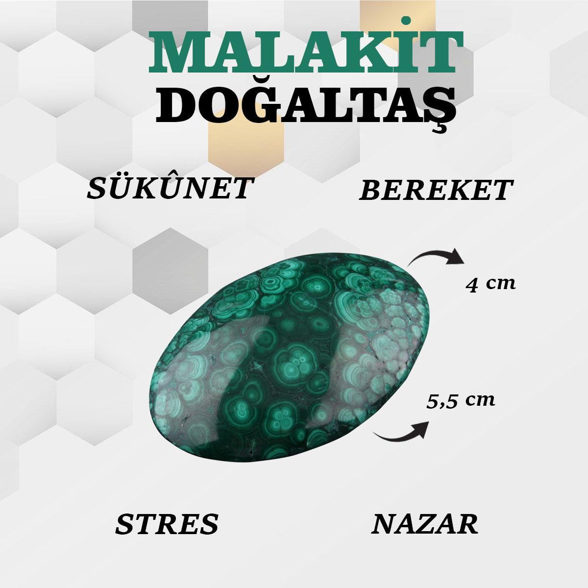 SERTİFİKALI  Orjinal ( Taşlar) Doğaltaş Malakit 5,5x4 cm D016