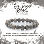 SERTİFİKALI Gri Jasper 8mm Doğal Taş Bileklik