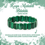 SERTİFİKALI Malakit Doğal Taş Geniş Kesim Bileklik