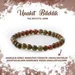 SERTİFİKALI Unakit 6mm Doğal Taş Bileklik