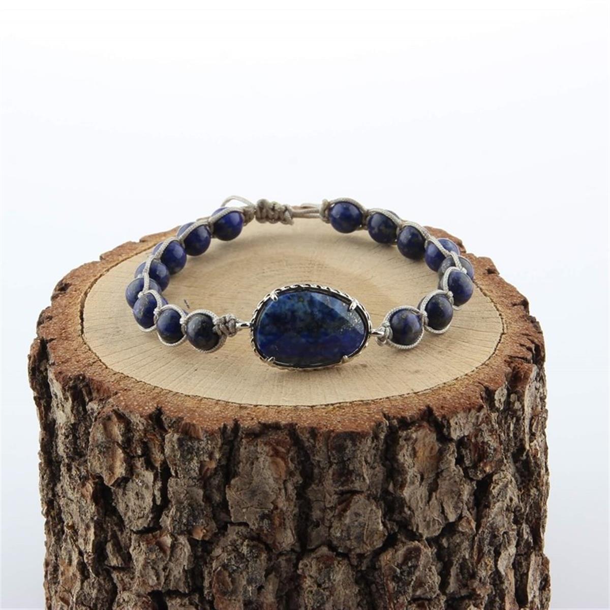 SERTİFİKALI Lapis Lazuli  Orjinal ( Taşlar) Doğaltaş Bileklik 6 mm B110