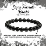 SERTİFİKALI Siyah Turmalin 8mm Doğal Taş Bileklik