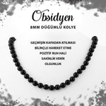 SERTİFİKALI Golden Obsidyen 8 mm Düğümlü Doğal Taş Kolye