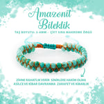 SERTİFİKALI Amazonit 3-4mm Çift Sıra Doğal Taş Bileklik