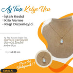 SERTİFİKALI Ay Taşı  Orjinal ( Taşlar) Doğaltaş Kolye Ucu, Gümüş zincirle birlikte 2x1,5 cm, M470