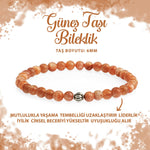 SERTİFİKALI Güneş Taşı 6mm Doğal Taş Bileklik