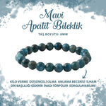 SERTİFİKALI Mavi Apatit 8mm Doğal Taş Bileklik