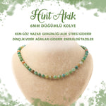 SERTİFİKALI Hint Akiği 6 mm Düğümlü Doğal Taş Kolye