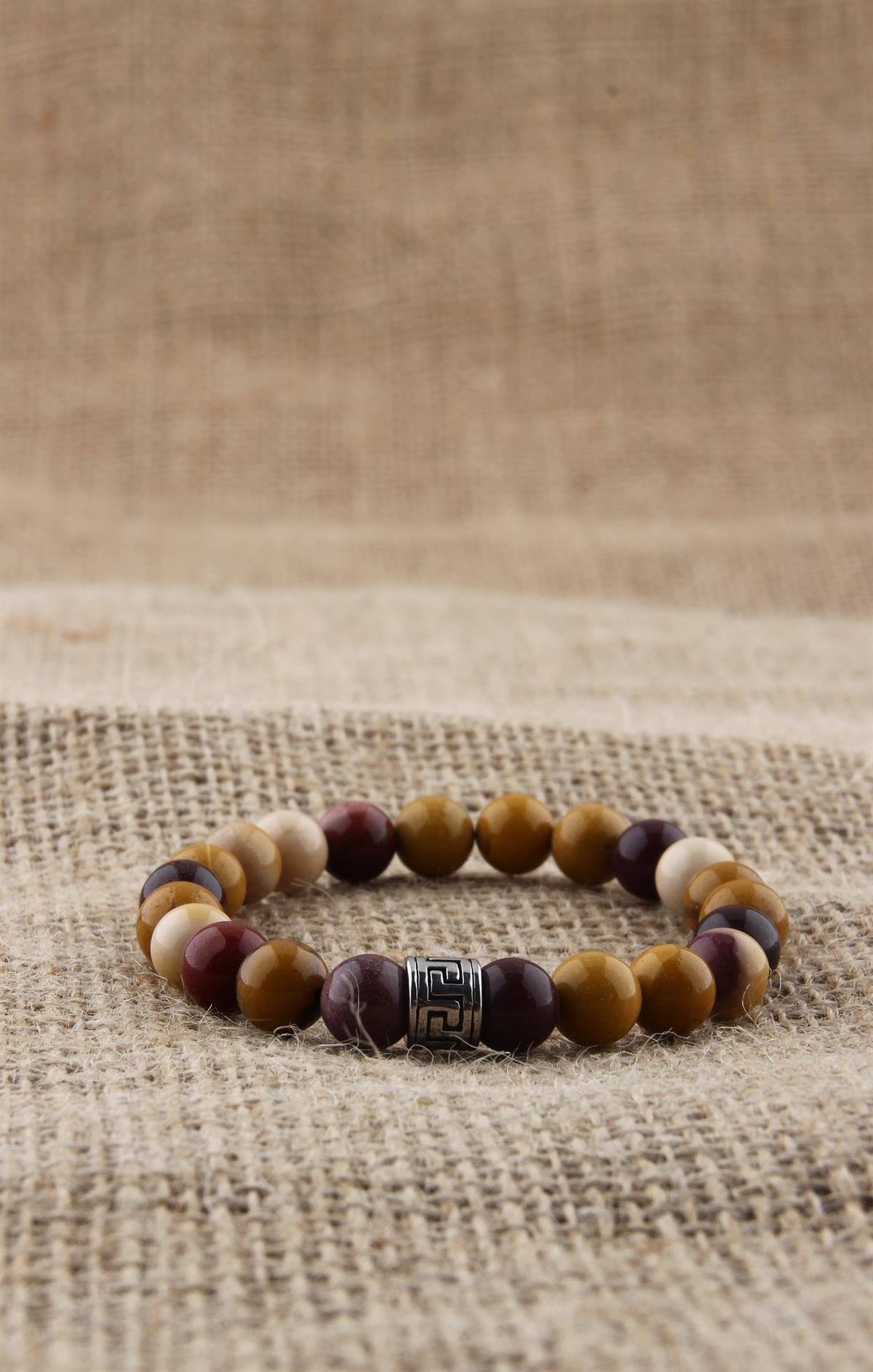 SERTİFİKALI JASPER  Orjinal ( Taşlar) Doğaltaş BİLEKLİK 8 MM