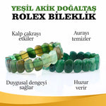 SERTİFİKALI Yeşil Akik  Orjinal ( Taşlar) Doğaltaş Geniş Kesim Bileklik B902