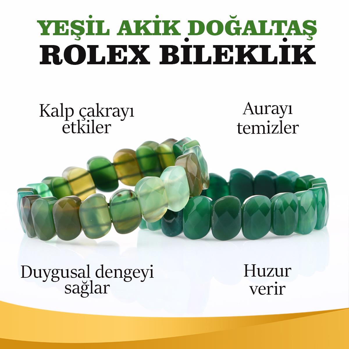 SERTİFİKALI Yeşil Akik  Orjinal ( Taşlar) Doğaltaş Geniş Kesim Bileklik B902