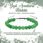 SERTİFİKALI Yeşil Aventurin 6mm Merdiven Kapama Doğal Taş Bileklik