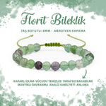 SERTİFİKALI Yeşil Florit 8mm Merdiven Kapama Doğal Taş Bileklik