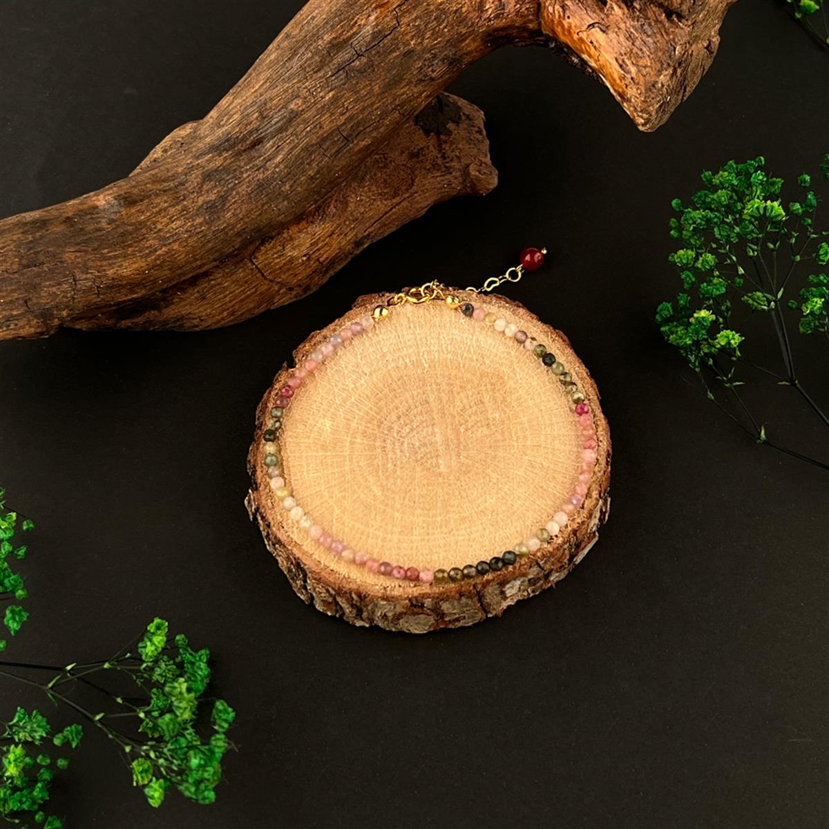 SERTİFİKALI Turmalin  Orjinal ( Taşlar) Doğaltaş Halhal 3-4 mm, B849