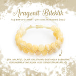 SERTİFİKALI Aragonit 8mm Çift Sıra Makrome Doğal Taş Bileklik